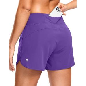 imageG Gradual Womens Running Shorts with Mesh Liner 3quot Workout Athletic Shorts for Women with Phone PocketsDusty Purple