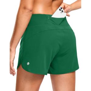 imageG Gradual Womens Running Shorts with Mesh Liner 3quot Workout Athletic Shorts for Women with Phone PocketsGreen