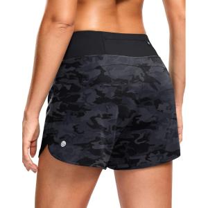 imageG Gradual Womens Running Shorts with Mesh Liner 3quot Workout Athletic Shorts for Women with Phone PocketsGrey Camo