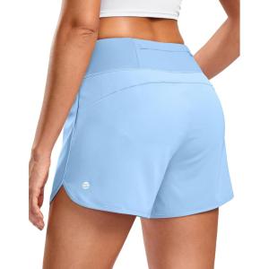 imageG Gradual Womens Running Shorts with Mesh Liner 3quot Workout Athletic Shorts for Women with Phone PocketsLight Blue
