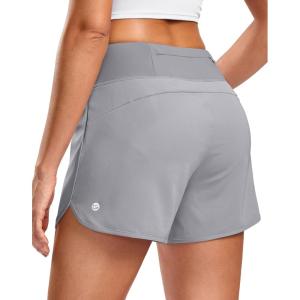 imageG Gradual Womens Running Shorts with Mesh Liner 3quot Workout Athletic Shorts for Women with Phone PocketsLight Grey