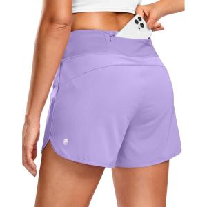 imageG Gradual Womens Running Shorts with Mesh Liner 3quot Workout Athletic Shorts for Women with Phone PocketsLilac