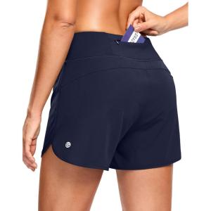 imageG Gradual Womens Running Shorts with Mesh Liner 3quot Workout Athletic Shorts for Women with Phone PocketsNavy Blue