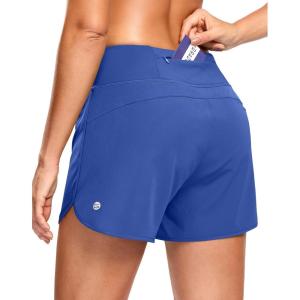 imageG Gradual Womens Running Shorts with Mesh Liner 3quot Workout Athletic Shorts for Women with Phone PocketsNeon Blue