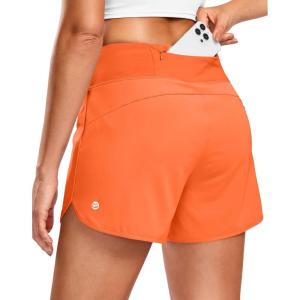 imageG Gradual Womens Running Shorts with Mesh Liner 3quot Workout Athletic Shorts for Women with Phone PocketsPoppy