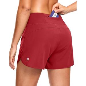 imageG Gradual Womens Running Shorts with Mesh Liner 3quot Workout Athletic Shorts for Women with Phone PocketsRed