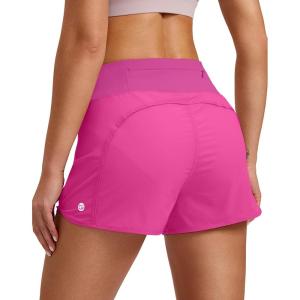 imageG Gradual Womens Running Shorts with Mesh Liner 3quot Workout Athletic Shorts for Women with Phone PocketsSizzling Pink