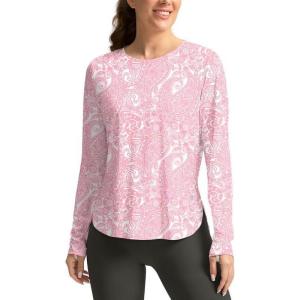 imageWomens Sun Shirts UPF 50 Long Sleeve UV Protection Shirt Lightweight Quick Dry Workout Hiking Tops for WomenCrystal Pink