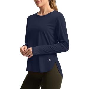 imageWomens Sun Shirts UPF 50 Long Sleeve UV Protection Shirt Lightweight Quick Dry Workout Hiking Tops for WomenNavy