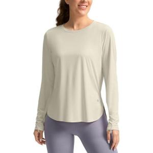 imageWomens Sun Shirts UPF 50 Long Sleeve UV Protection Shirt Lightweight Quick Dry Workout Hiking Tops for WomenOatmeal