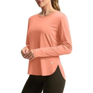 imageWomens Sun Shirts UPF 50 Long Sleeve UV Protection Shirt Lightweight Quick Dry Workout Hiking Tops for WomenOrange
