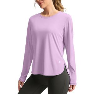 imageWomens Sun Shirts UPF 50 Long Sleeve UV Protection Shirt Lightweight Quick Dry Workout Hiking Tops for WomenPurple