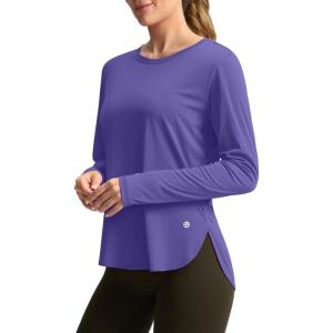 imageWomens Sun Shirts UPF 50 Long Sleeve UV Protection Shirt Lightweight Quick Dry Workout Hiking Tops for WomenVintage Purple