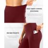 image28quot30quot32quot34quot Inseam Womens Bootcut Yoga Pants Long Bootleg HighWaisted Flare Pants with PocketsDark Red
