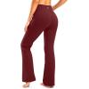 image28quot30quot32quot34quot Inseam Womens Bootcut Yoga Pants Long Bootleg HighWaisted Flare Pants with PocketsDark Red