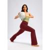 image28quot30quot32quot34quot Inseam Womens Bootcut Yoga Pants Long Bootleg HighWaisted Flare Pants with PocketsDark Red