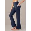 image28quot30quot32quot34quot Inseam Womens Bootcut Yoga Pants Long Bootleg HighWaisted Flare Pants with PocketsNavy