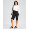 imageG Gradual Bermuda Shorts for Women with Pockets 12quot Knee Length Womens High Waisted Stretch Long Shorts Walking CasualBlack