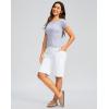 imageG Gradual Bermuda Shorts for Women with Pockets 12quot Knee Length Womens High Waisted Stretch Long Shorts Walking CasualCwhite