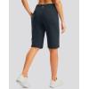 imageG Gradual Bermuda Shorts for Women with Pockets 12quot Knee Length Womens High Waisted Stretch Long Shorts Walking CasualDark Grey