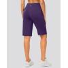 imageG Gradual Bermuda Shorts for Women with Pockets 12quot Knee Length Womens High Waisted Stretch Long Shorts Walking CasualDark Purple