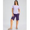 imageG Gradual Bermuda Shorts for Women with Pockets 12quot Knee Length Womens High Waisted Stretch Long Shorts Walking CasualDark Purple