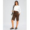 imageG Gradual Bermuda Shorts for Women with Pockets 12quot Knee Length Womens High Waisted Stretch Long Shorts Walking CasualEspresso