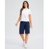 imageG Gradual Bermuda Shorts for Women with Pockets 12quot Knee Length Womens High Waisted Stretch Long Shorts Walking CasualNavy