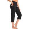 imageG Gradual Capri Pants for Women High Waist Workout Yoga Pants with Pockets Tummy Control Leggings Crop StraightBlack