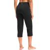 imageG Gradual Capri Pants for Women High Waist Workout Yoga Pants with Pockets Tummy Control Leggings Crop StraightBlack