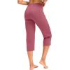 imageG Gradual Capri Pants for Women High Waist Workout Yoga Pants with Pockets Tummy Control Leggings Crop StraightBriar Rose