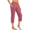 imageG Gradual Capri Pants for Women High Waist Workout Yoga Pants with Pockets Tummy Control Leggings Crop StraightBriar Rose