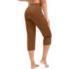 imageG Gradual Capri Pants for Women High Waist Workout Yoga Pants with Pockets Tummy Control Leggings Crop StraightBrown