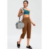 imageG Gradual Capri Pants for Women High Waist Workout Yoga Pants with Pockets Tummy Control Leggings Crop StraightBrown