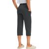 imageG Gradual Capri Pants for Women High Waist Workout Yoga Pants with Pockets Tummy Control Leggings Crop StraightDark Grey