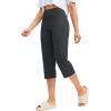 imageG Gradual Capri Pants for Women High Waist Workout Yoga Pants with Pockets Tummy Control Leggings Crop StraightDark Grey