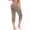 imageG Gradual Capri Pants for Women High Waist Workout Yoga Pants with Pockets Tummy Control Leggings Crop StraightDark Khaki
