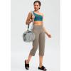 imageG Gradual Capri Pants for Women High Waist Workout Yoga Pants with Pockets Tummy Control Leggings Crop StraightDark Khaki