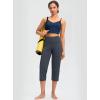imageG Gradual Capri Pants for Women High Waist Workout Yoga Pants with Pockets Tummy Control Leggings Crop StraightDusty Blue