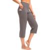 imageG Gradual Capri Pants for Women High Waist Workout Yoga Pants with Pockets Tummy Control Leggings Crop StraightDusty Grey