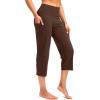 imageG Gradual Capri Pants for Women High Waist Workout Yoga Pants with Pockets Tummy Control Leggings Crop StraightEspresso