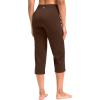 imageG Gradual Capri Pants for Women High Waist Workout Yoga Pants with Pockets Tummy Control Leggings Crop StraightEspresso
