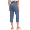 imageG Gradual Capri Pants for Women High Waist Workout Yoga Pants with Pockets Tummy Control Leggings Crop StraightGrey Blue