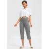 imageG Gradual Capri Pants for Women High Waist Workout Yoga Pants with Pockets Tummy Control Leggings Crop StraightLight Grey