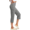 imageG Gradual Capri Pants for Women High Waist Workout Yoga Pants with Pockets Tummy Control Leggings Crop StraightLight Grey