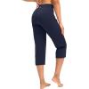 imageG Gradual Capri Pants for Women High Waist Workout Yoga Pants with Pockets Tummy Control Leggings Crop StraightNavy