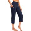 imageG Gradual Capri Pants for Women High Waist Workout Yoga Pants with Pockets Tummy Control Leggings Crop StraightNavy