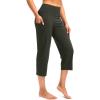 imageG Gradual Capri Pants for Women High Waist Workout Yoga Pants with Pockets Tummy Control Leggings Crop StraightOlive