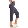 imageG Gradual Capri Pants for Women High Waist Workout Yoga Pants with Pockets Tummy Control Leggings Crop StraightPurple