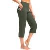 imageG Gradual Capri Pants for Women High Waist Workout Yoga Pants with Pockets Tummy Control Leggings Crop StraightSage